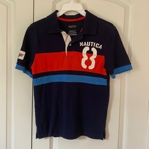 Nautica navy boys polo shirt M 10-12